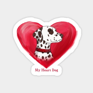 Dalmatian My Heart Dog Sticker